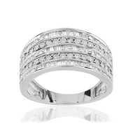 Bague or 750 blanc diamant