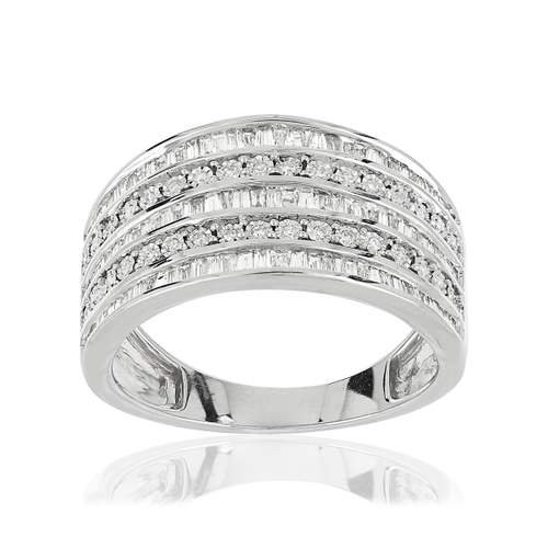 Bague or 750 blanc diamants 0,5 carat