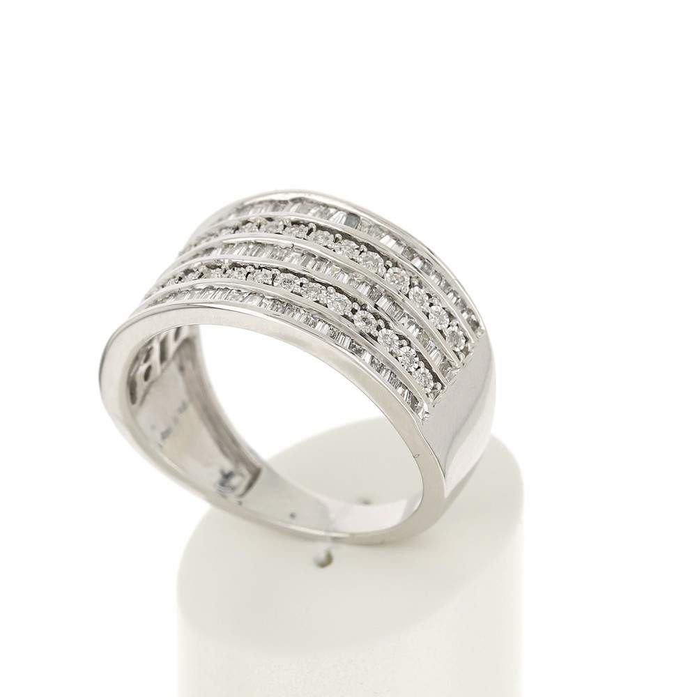 Bague or 750 blanc diamants 0,5 carat - vue 3