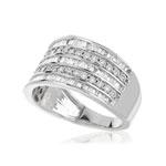 Bague or 750 blanc diamants 0,5 carat - vue D1