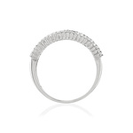Bague or blanc 750 rubis diamant - vue 2