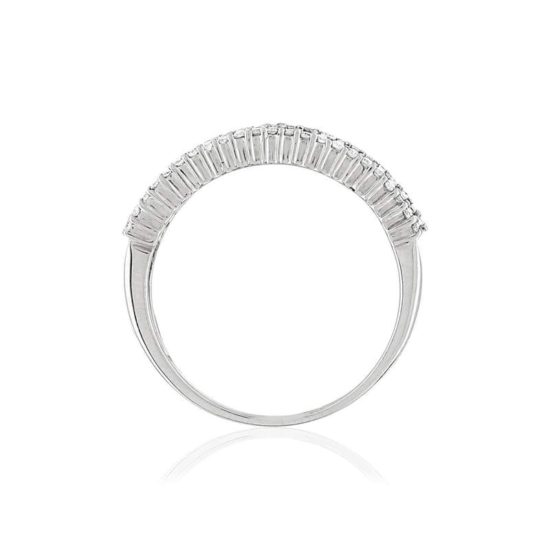 Bague or blanc 750 rubis diamant - vue 2