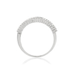 Bague or 750 blanc saphirs rectangulaires et diamants - vue 2