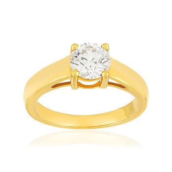 Solitaire or 750 jaune diamant