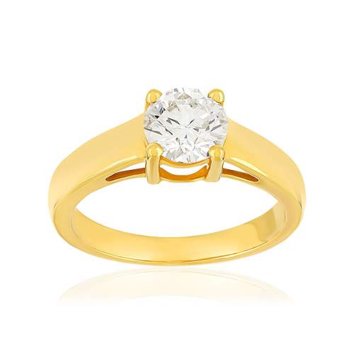 Solitaire or 750 jaune diamant