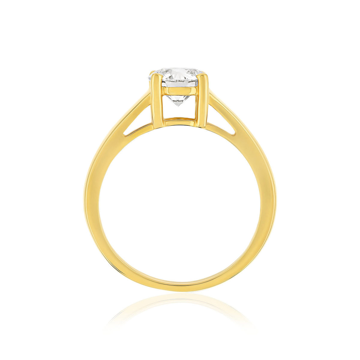 Solitaire or 750 jaune diamant - vue 2