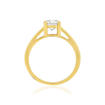 Solitaire or 750 jaune diamant