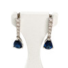 Boucles d'oreilles or 750 blanc saphir diamant - vue V1