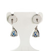 Boucles d'oreilles or 750 blanc saphir diamant - vue V3