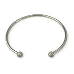 Bracelet rigide or 750 blanc diamant - vue 1