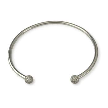 Stijf gouden armband 750 witte diamant