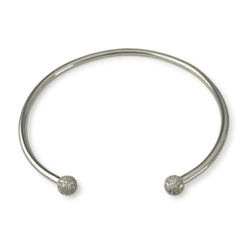 Bracelet rigide or 750 blanc diamant