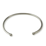 Bracelet rigide or 750 blanc diamant - vue 1