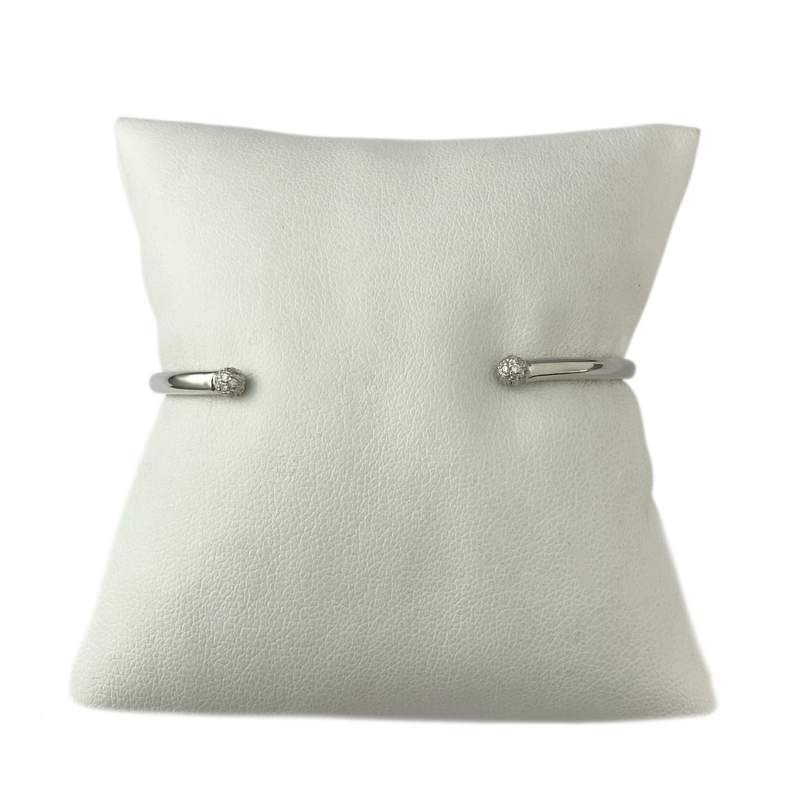 Bracelet rigide or 750 blanc diamant - vue 2