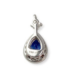 Pendentif or 750 blanc saphir et diamant - vue 2
