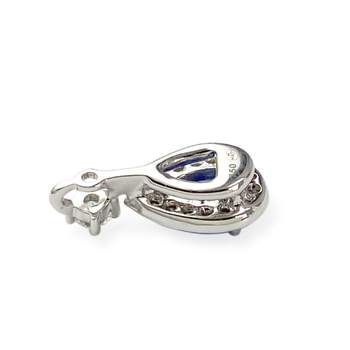 Pendentif or 750 blanc saphir et diamant