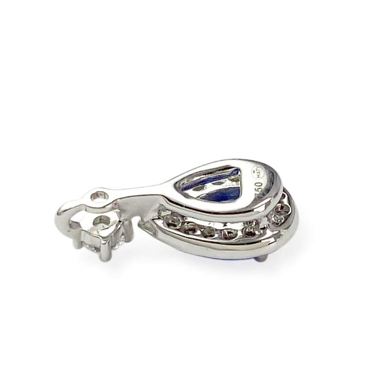 Pendentif or 750 blanc saphir et diamant - vue 3