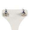 Boucles d'oreilles or 750 blanc saphir et diamant - vue V3