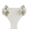 Boucles d'oreilles or 750 blanc émeraude et diamant - vue V3
