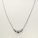Collier or 750 blanc saphirs et diamants - vue 2
