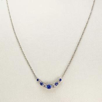 750 witgouden saffieren en diamanten collier