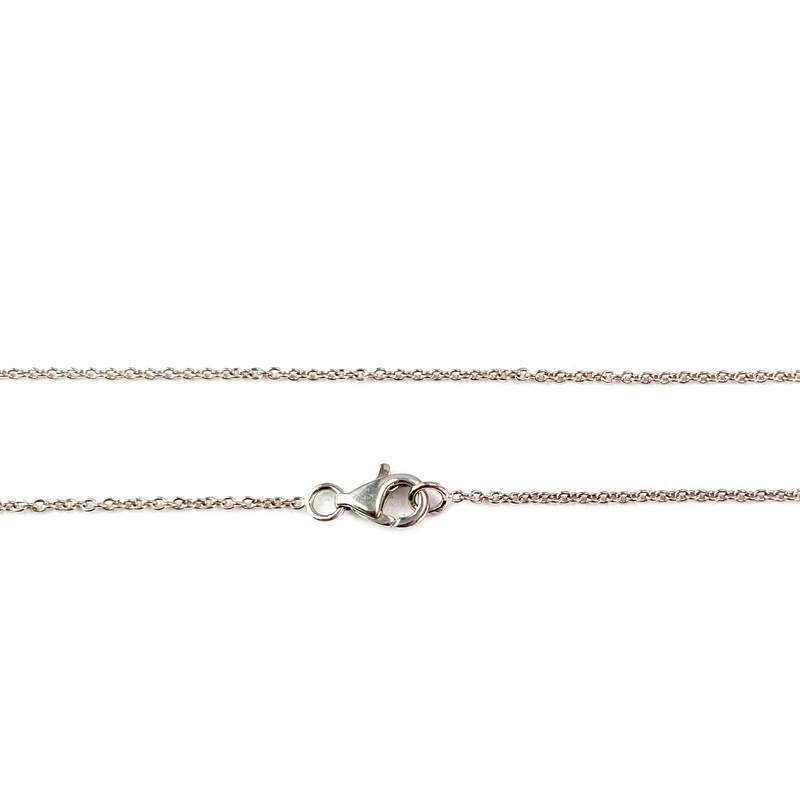 Collier or 750 blanc saphirs et diamants - vue 3