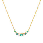 Collier or 750 jaune émeraude et diamant - vue 1