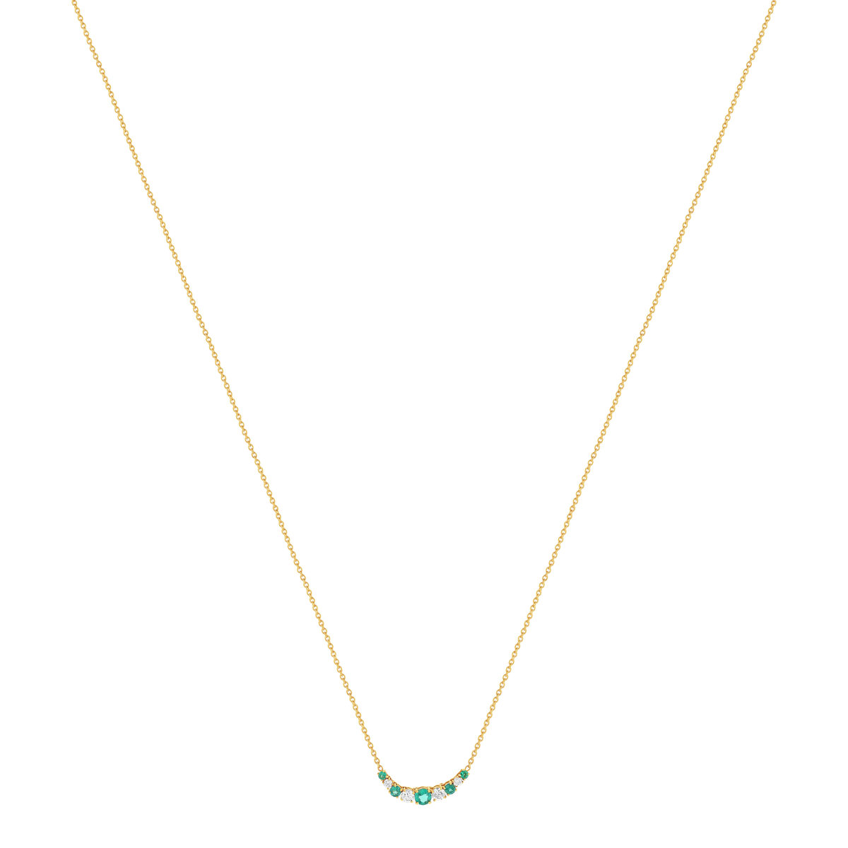 Collier or 750 jaune émeraude et diamant - vue 2