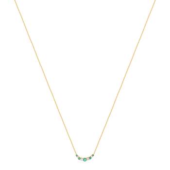 750 Yellow Gold Necklace with Emeralds and Diamonds