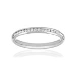 Alliance platine 950 demi tour diamant - vue 1