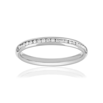 Alliance platine 950 demi tour diamant - vue 1