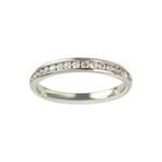 Alliance platine 950 demi tour diamant - vue 1