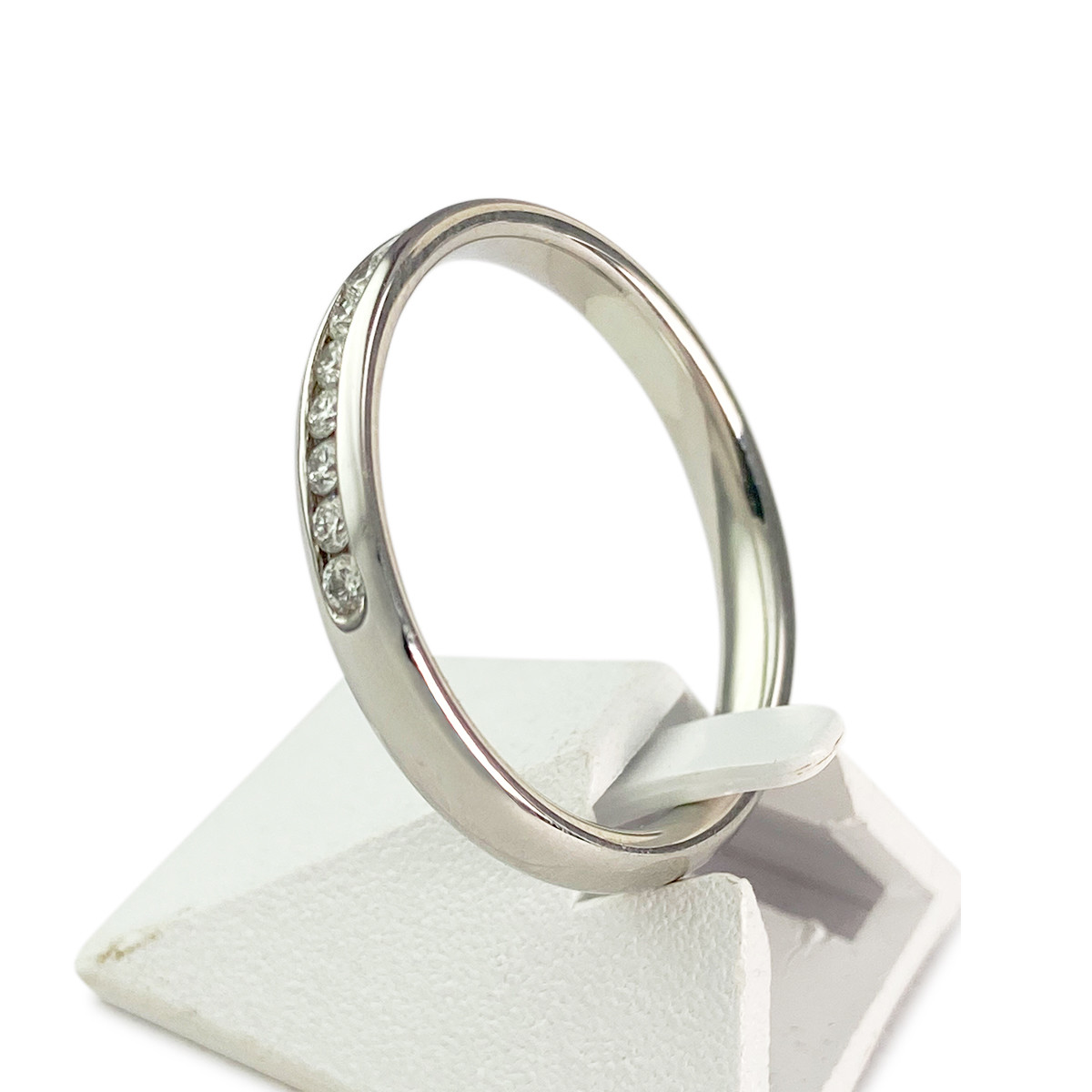 Alliance platine 950 demi tour diamant - vue 2