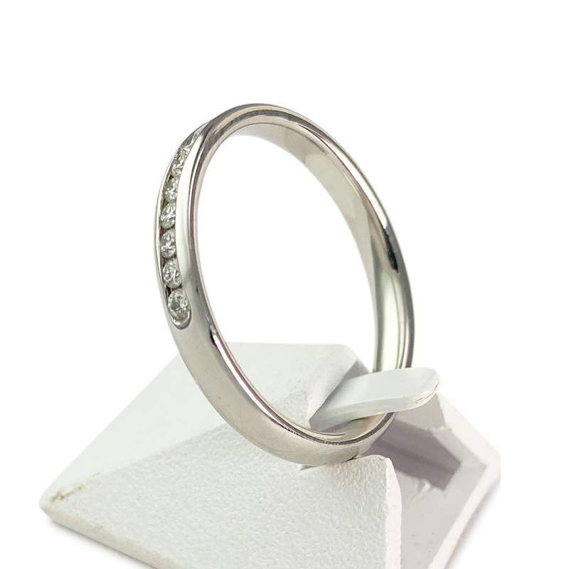 Alliance platine 950 demi tour diamant - vue 2