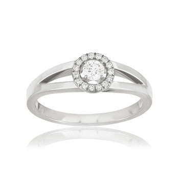 Bague solitaire or 750 blanc diamant