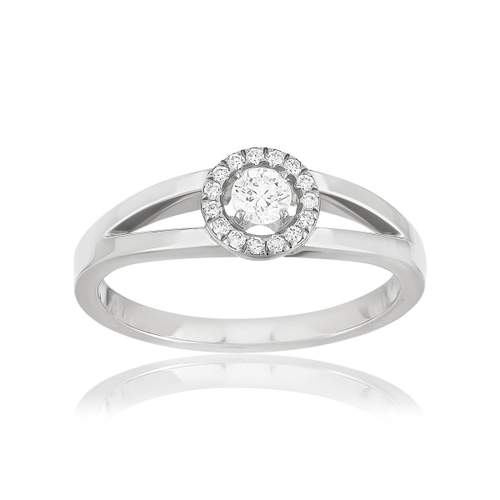 Bague solitaire or 750 blanc diamant