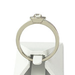 Bague solitaire or 750 blanc diamant - vue 3