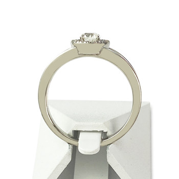 Bague solitaire or 750 blanc diamant