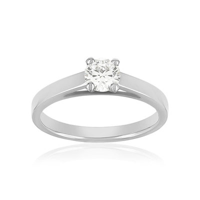 Bague solitaire platine 950 diamant 50/100e de carat - vue 1