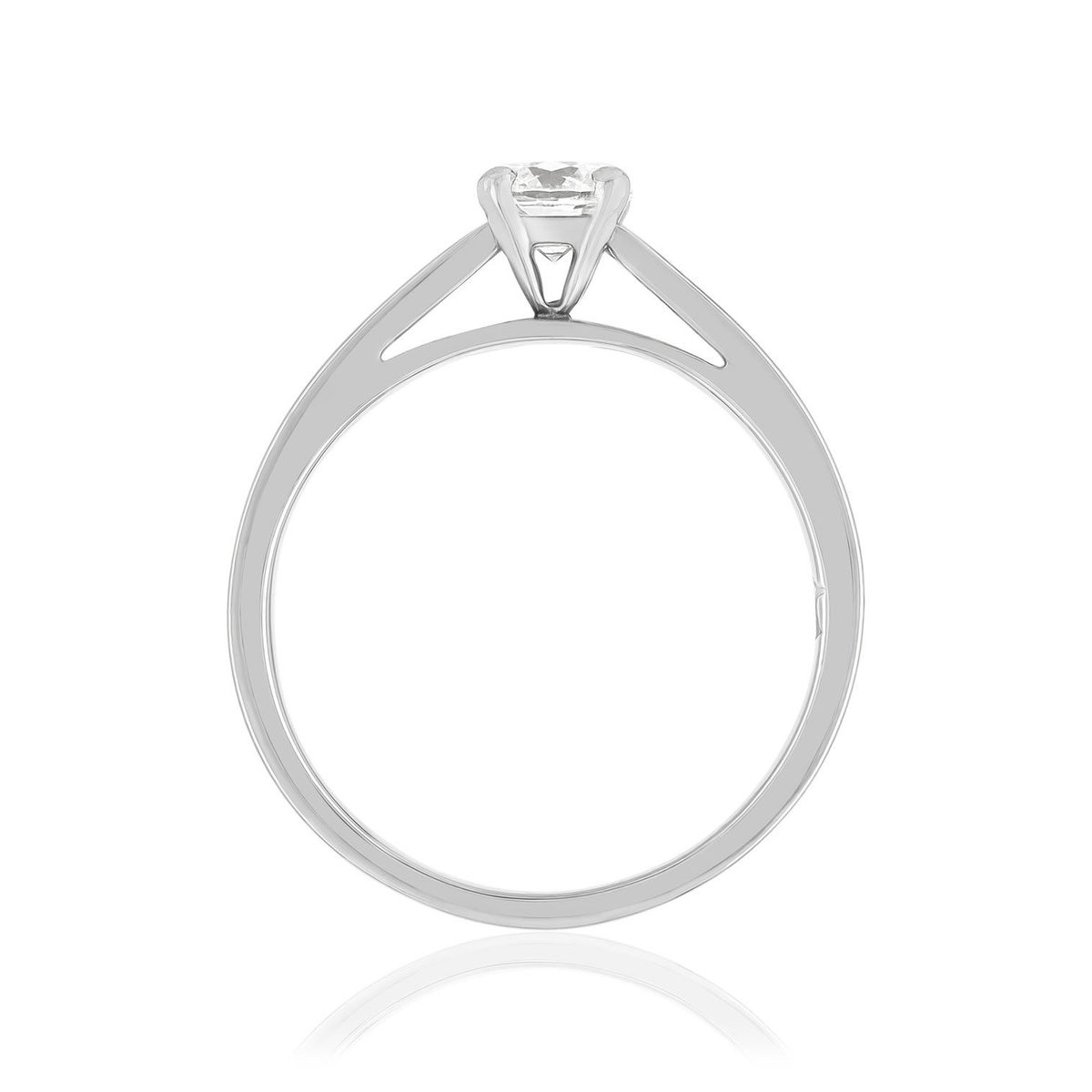 Bague solitaire platine 950 diamant 50/100e de carat - vue 2