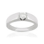 Bague solitaire platine 950 diamant 50/100e de carat - vue 1