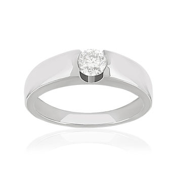 Bague solitaire platine 950 diamant 50/100e de carat