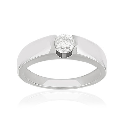Bague solitaire platine 950 diamant 50/100e de carat