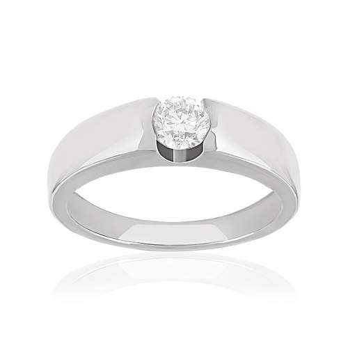 Bague solitaire platine 950 diamant 50/100e de carat