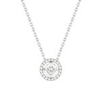 Collier or blanc 750 diamants 42 cm - vue 1
