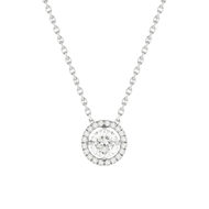 Collier or blanc 750 diamants 42 cm