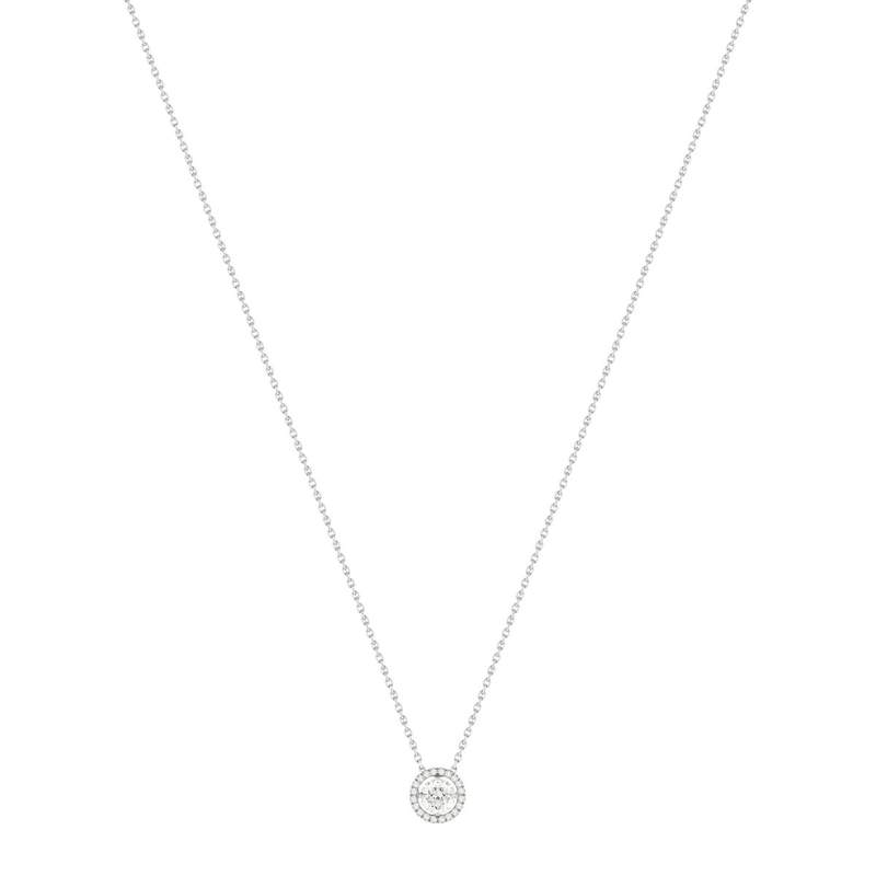 Collier or blanc 750 diamants 42 cm - vue 2