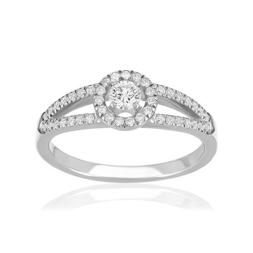 Bague solitaire or 750 blanc diamant