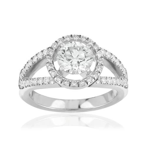 Bague solitaire or 750 blanc diamant