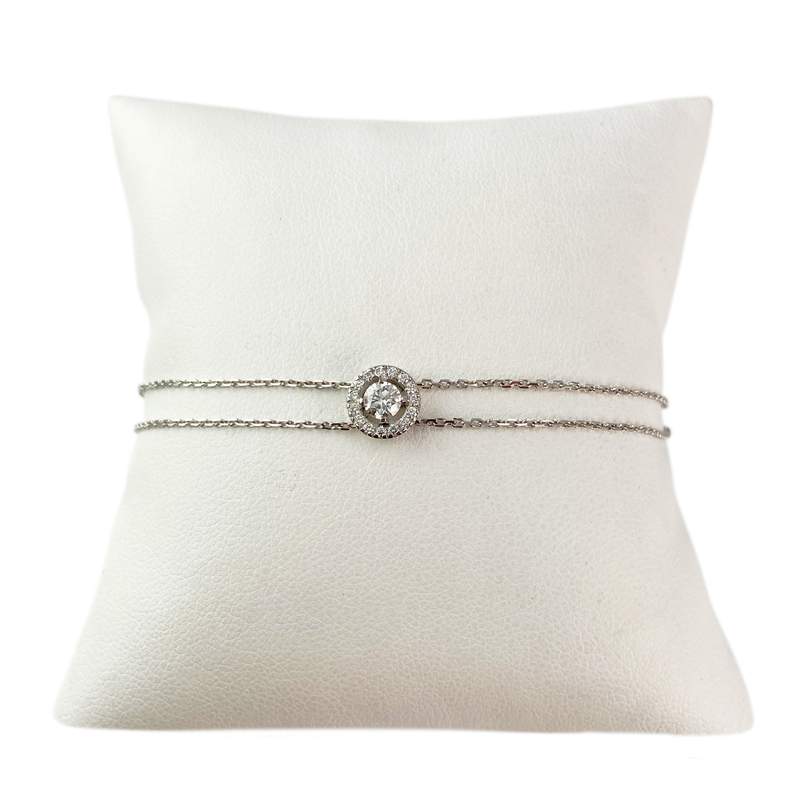 Bracelet or 750 blanc diamant - vue 1